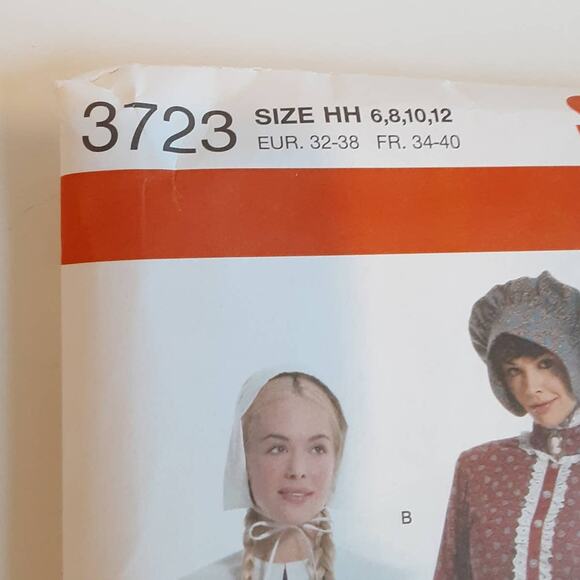 Simplicity 3723 Misses Cottage Prairie Costume Variations Size 6 8 10 12 Pilgrim - Picture 2 of 4